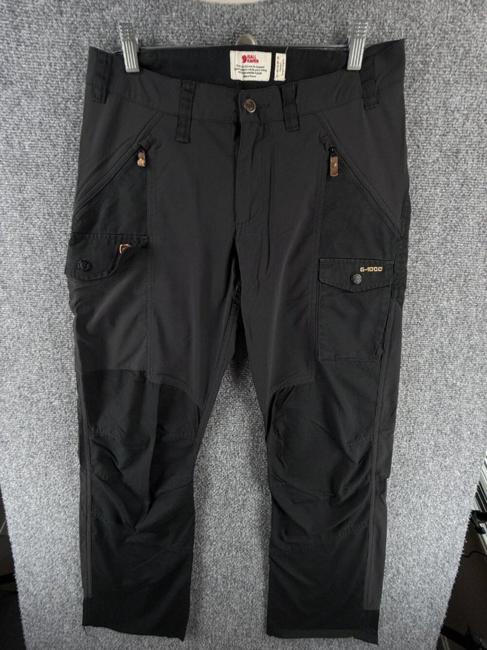 Fjallraven Nikka Curved Black Pants Straight Leg Hiking 30 G-1000 ACTL 32x30